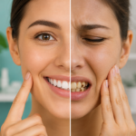 Healthy smile vs. toothache contrast