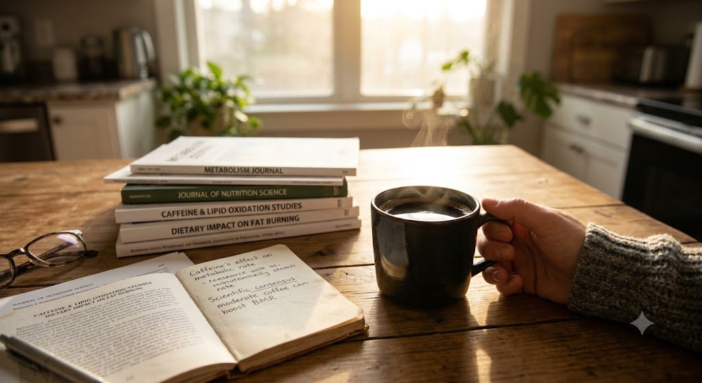 Warm cup of coffee, morning routine