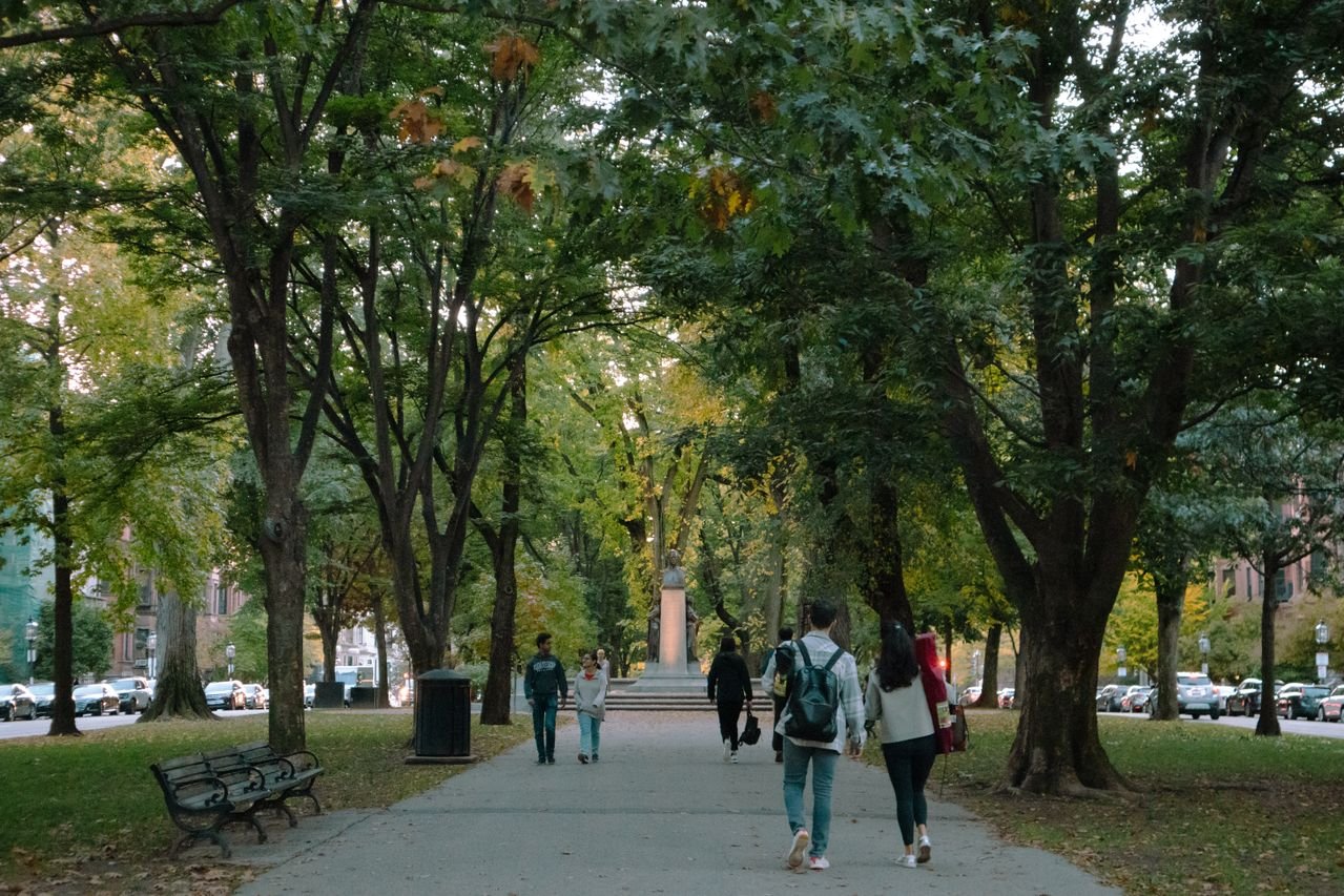 People walking outdoors staying active