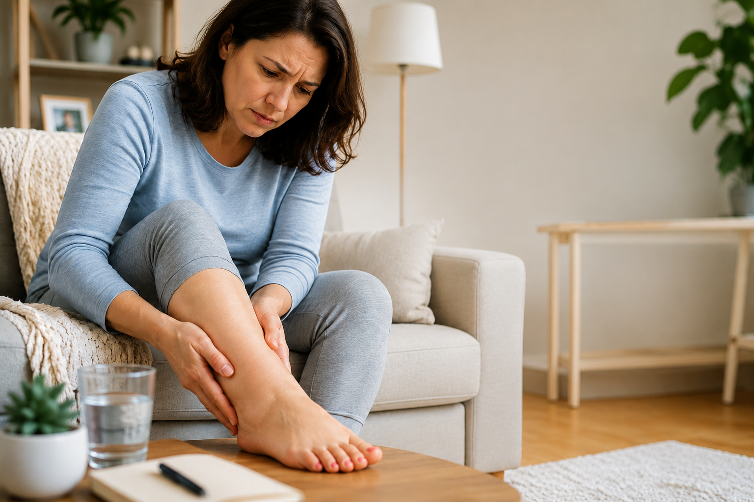 Close-up of swollen feet and ankles
